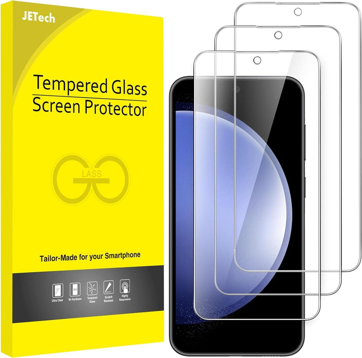 Displayschutzfolie Samsung Galaxy S23 FE 6,4 Zoll Panzer Glas 3 Stück