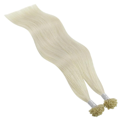 Echthaar Bondings Platinblond 45cm - 50g