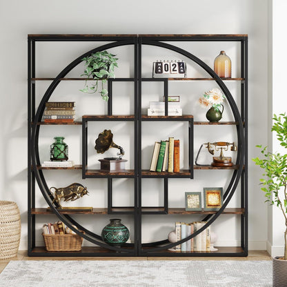 Industrielles Bücherregal 180cm - 5-stöckig, Vintage Braun