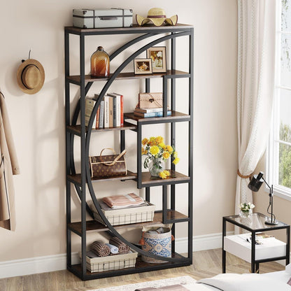 Industrielles Bücherregal 5 Ebenen – Rustic Brown, 2er-Set
