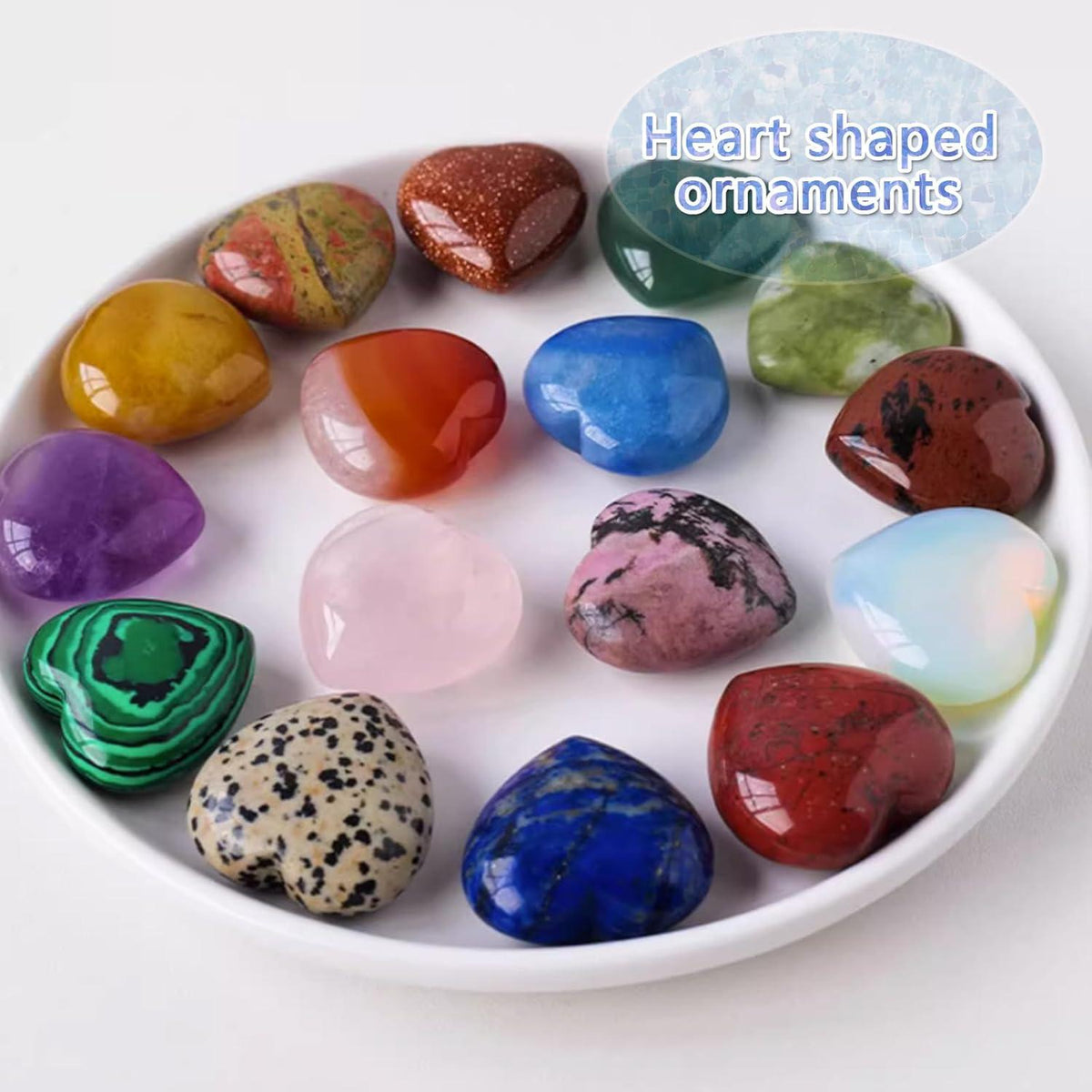 24er Set Herz Kristall Edelsteine Heilung Meditation Chakra Energieausgleich