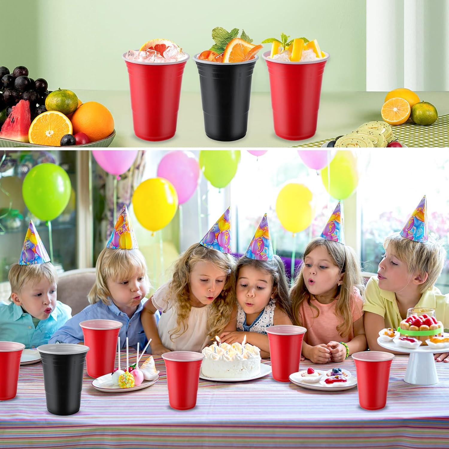 30er Pack Partybecher 450ML Rot Blau Mehrweg Wiederverwendbar