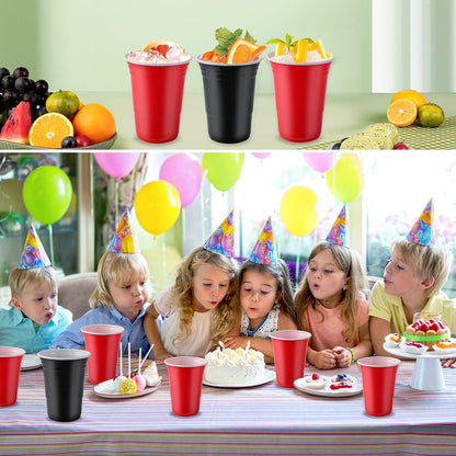 30er Pack Partybecher 450ML Rot Blau Mehrweg Wiederverwendbar