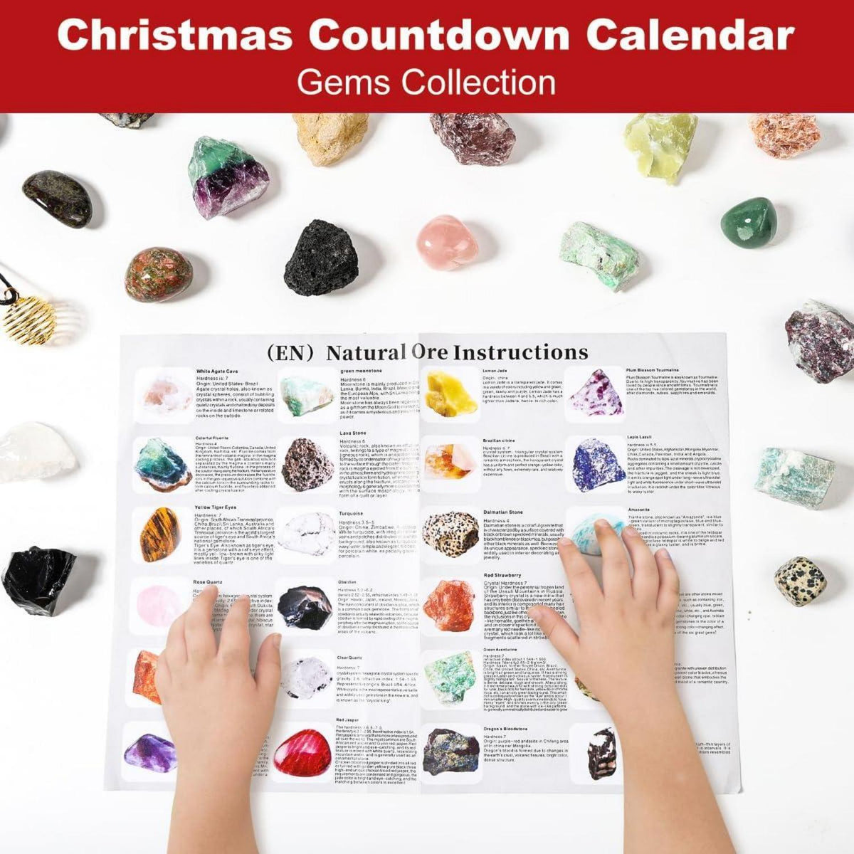 Adventskalender 2024 für Kinder Kristalle 24 Stück