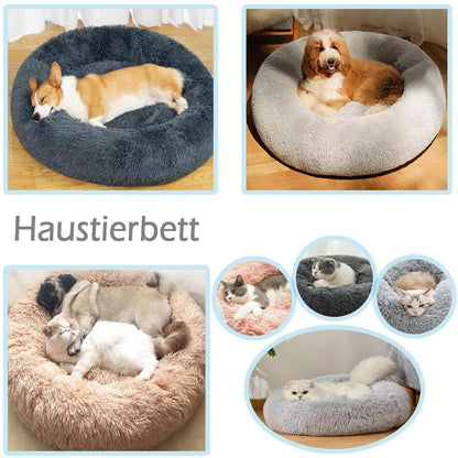 Rundes Hundebett Orthopädisch Braun Ø130cm