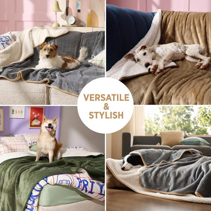 Wasserdichte Hundedecke Sherpa Fleece Cremefarben 80x100cm