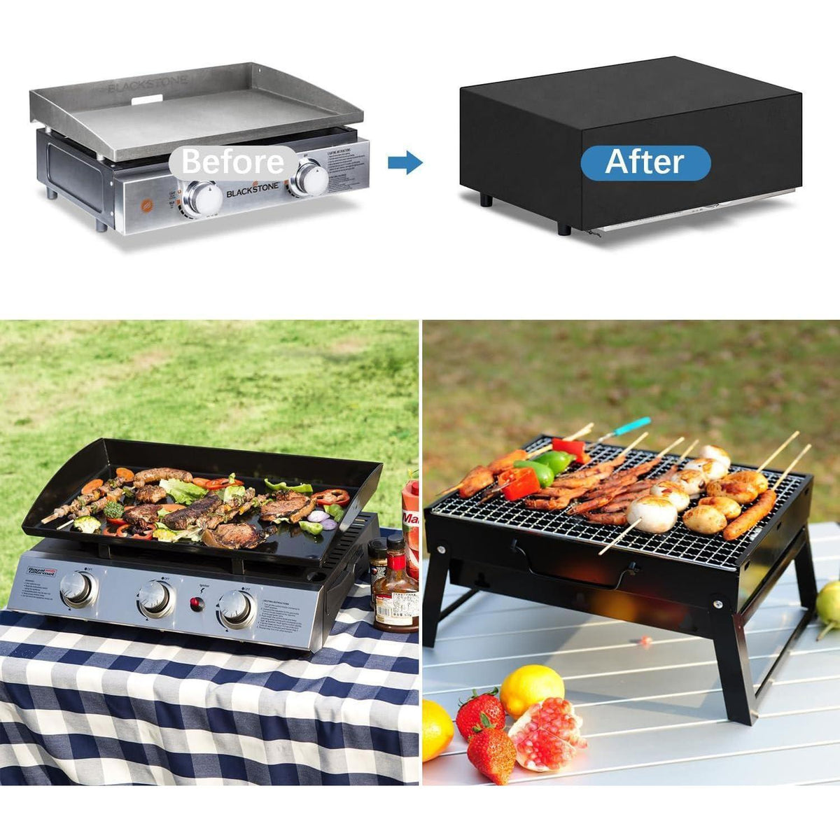 Wetterfeste Tischgrill Abdeckung 60x45x25cm, Wasserdicht & Winddicht