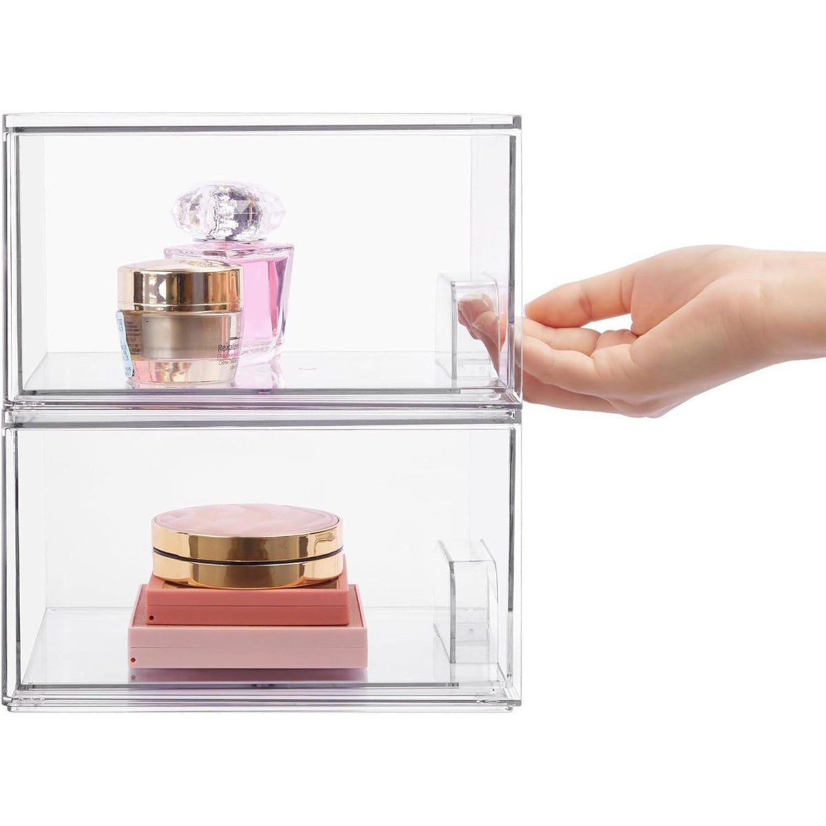 Stapelbare Schubladen-Organizer aus Acryl, 6er-Set, transparent