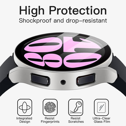 Schutzhülle mit Schutzfolie für Samsung Galaxy Watch 6 40mm, Silber