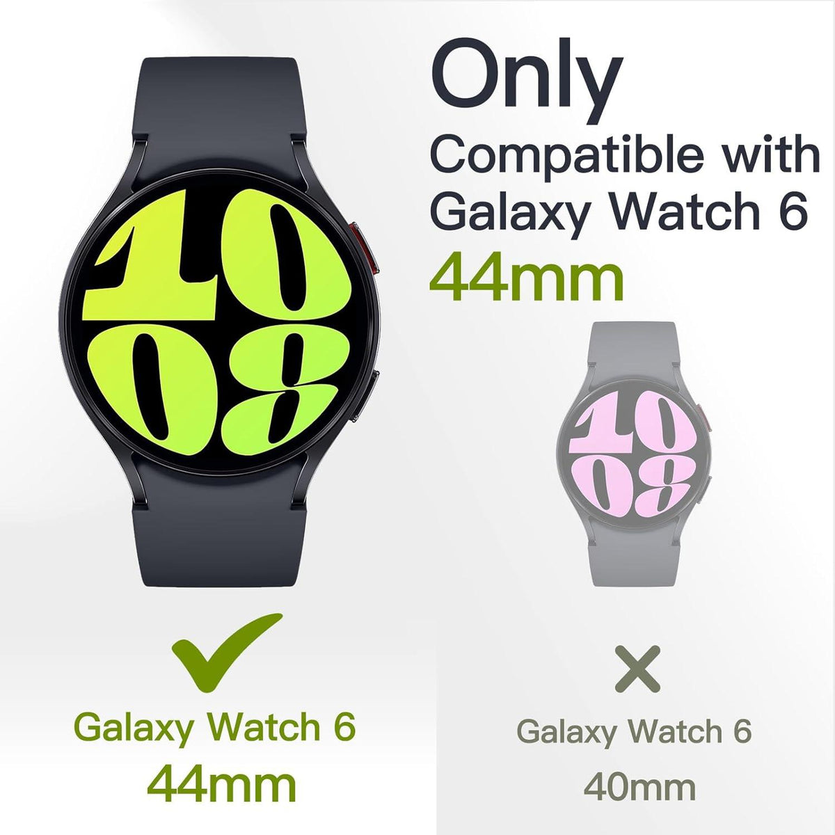 Schutzhülle Samsung Galaxy Watch 6 44mm Silber Glasschutz 2