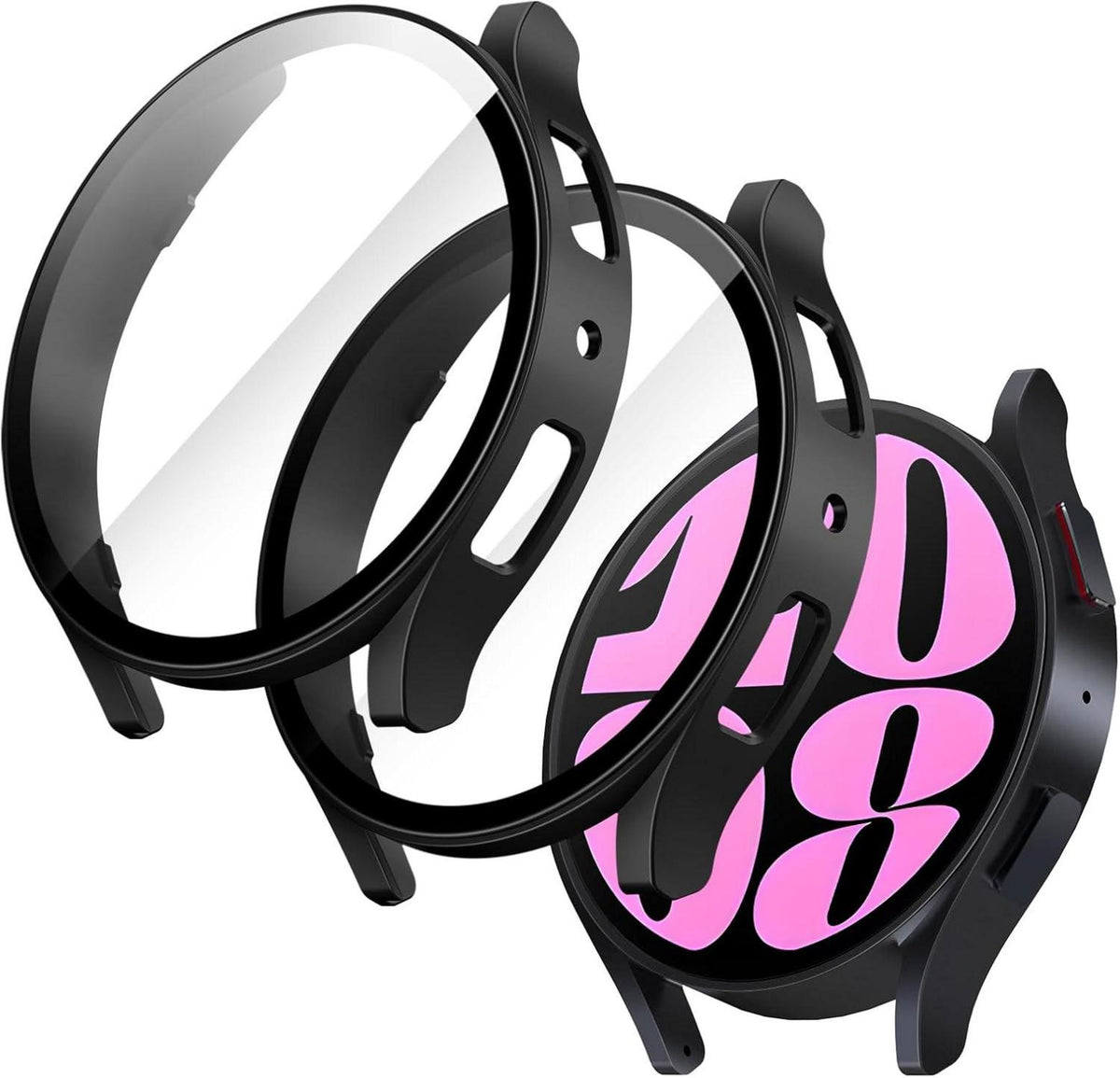 Schutzhülle mit Schutzfolie für Samsung Galaxy Watch 6 40mm Schwarz