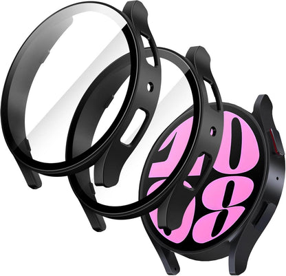 Schutzhülle mit Schutzfolie für Samsung Galaxy Watch 6 40mm Schwarz