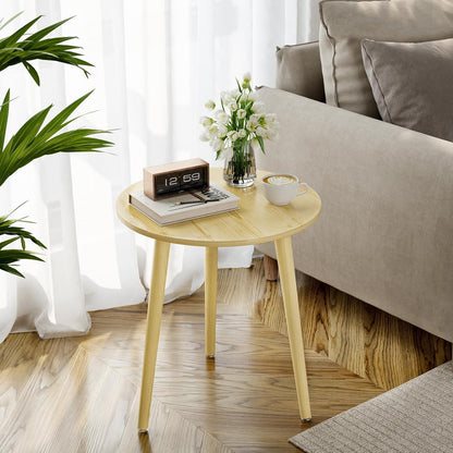 Runder Beistelltisch Massivholz Skandinavischer Stil Ø 42 cm