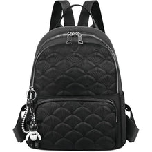 Damen Rucksack Klein Wasserdicht Nylon Reiserucksack Anti-Diebstahl B-schwarz