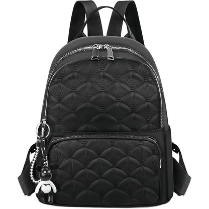 Damen Rucksack Klein Wasserdicht Nylon Reiserucksack Anti-Diebstahl B-schwarz