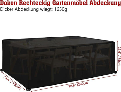 Gartenmöbel Abdeckung Wasserdicht 600D Oxford Gewebe 200x100x75cm