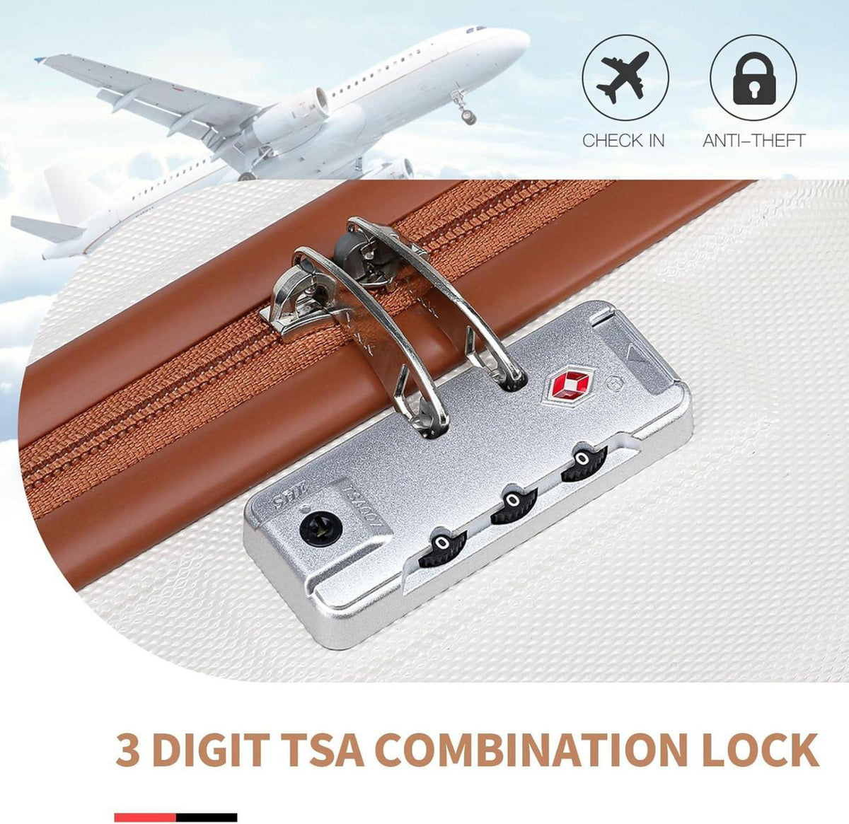 KONO Kofferset 4-teilig: Hartschalekoffer TSA-Schloss Gepäcksets Trolleys 55/65/74cm