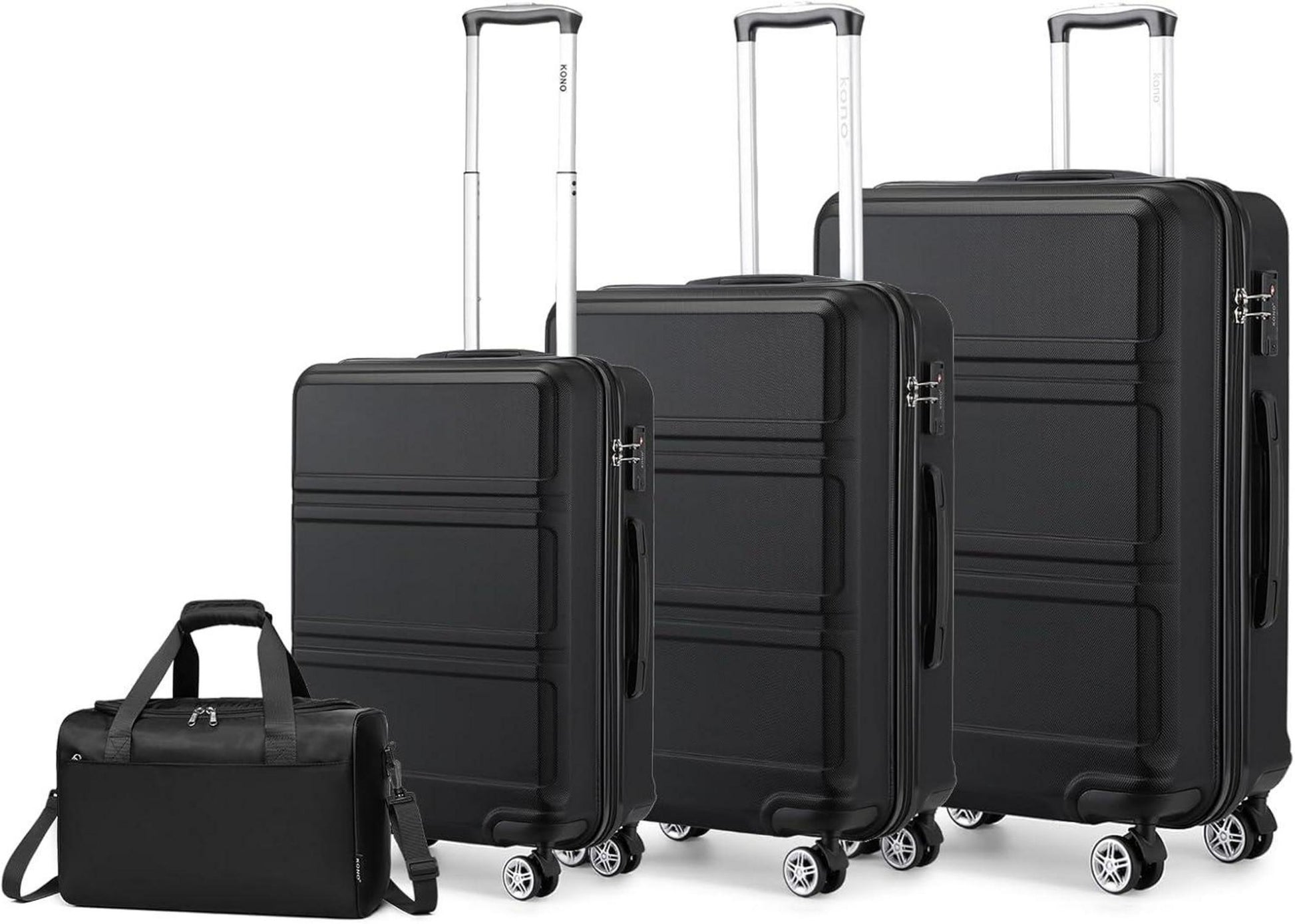KONO Kofferset Hartschale TSA Schloss Trolleys 55/65/74cm & Tasche