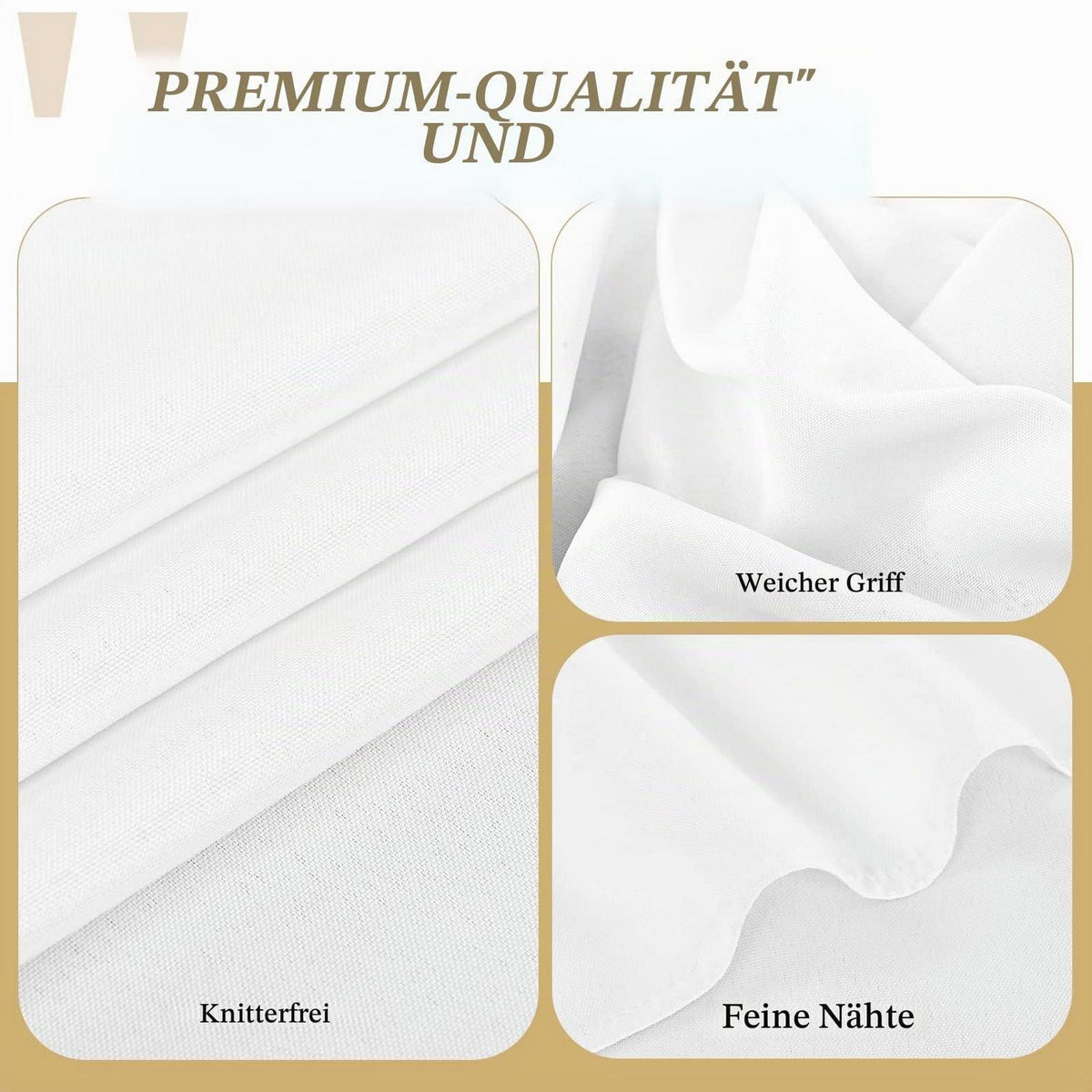 10er-Pack Weiße Tischdecken 153x260 cm für Rechteckige Tische