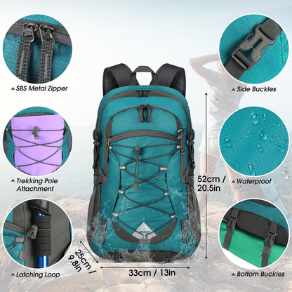 Wanderrucksack 40L Wasserdicht Leicht Faltbar Trekkingrucksack Reflectoren