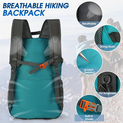 Leichter Wanderrucksack 40L Herren Damen Wasserdicht Reflektierende Streifen