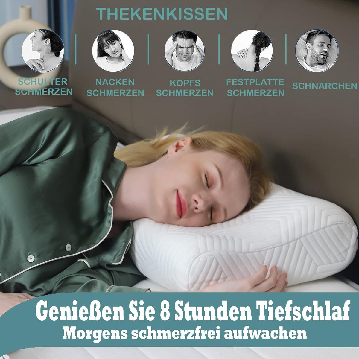 Höhenverstellbares Memory Foam Nackenstützkissen 6er-Set