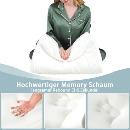 Memory Foam Nackenstützkissen 6er Set - Höhenverstellbar - Abnehmbarer Bezug - Geeignet für Seitenlage - Blau
