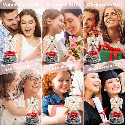 Beste Frau Geschenk Engel Figur Ewige Rose Glaskuppel Hochzeitstag