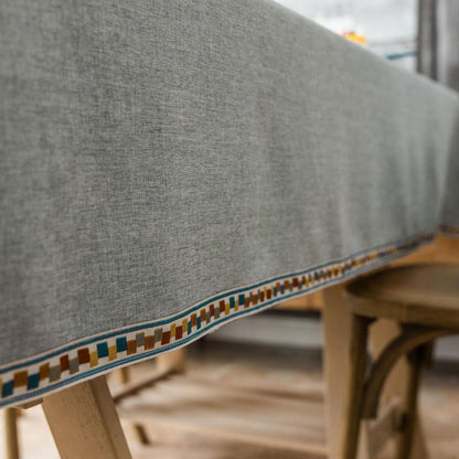Vintage Boho Tischdecke Rechteckig Grau 130x300cm