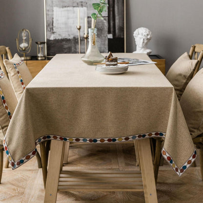 Vintage Boho Tischdecke Rechteckig 130x300cm Kaffeefarbe