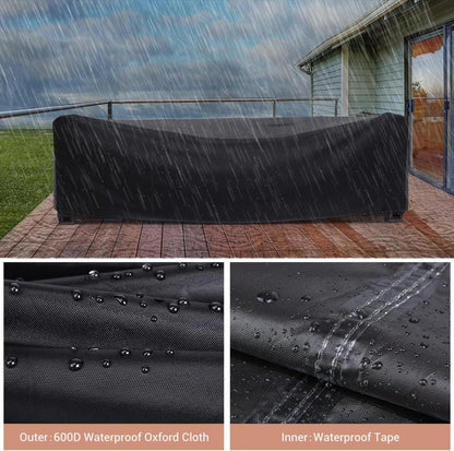 Gartenmöbelabdeckung 420d Oxford Schwarz 180×180×74CM wasserdicht