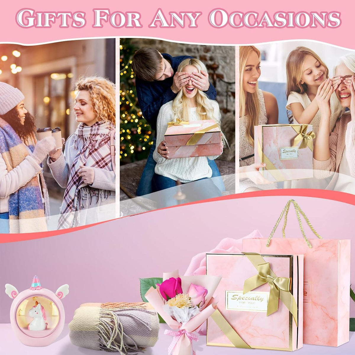 BIQIQI Damen Winter Schal Geschenkset Kariert Thermo Schal