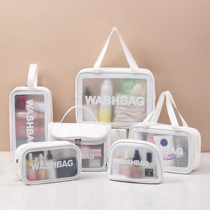 Transparenter Kulturbeutel 6er Set, wasserdicht, mit Reißverschluss