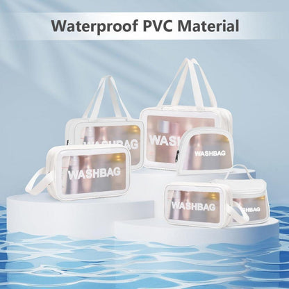 Transparenter Kulturbeutel 6er Set, wasserdicht, mit Reißverschluss