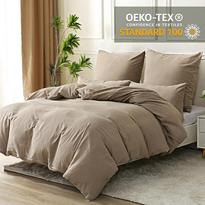 SOULFUL Doppelte Musselin Bettwäsche 135x200 Baumwolle Beige