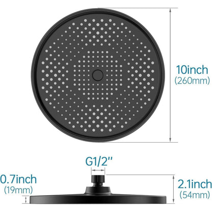 Regendusche 26cm Schwarz – Wassersparende Duschbrause