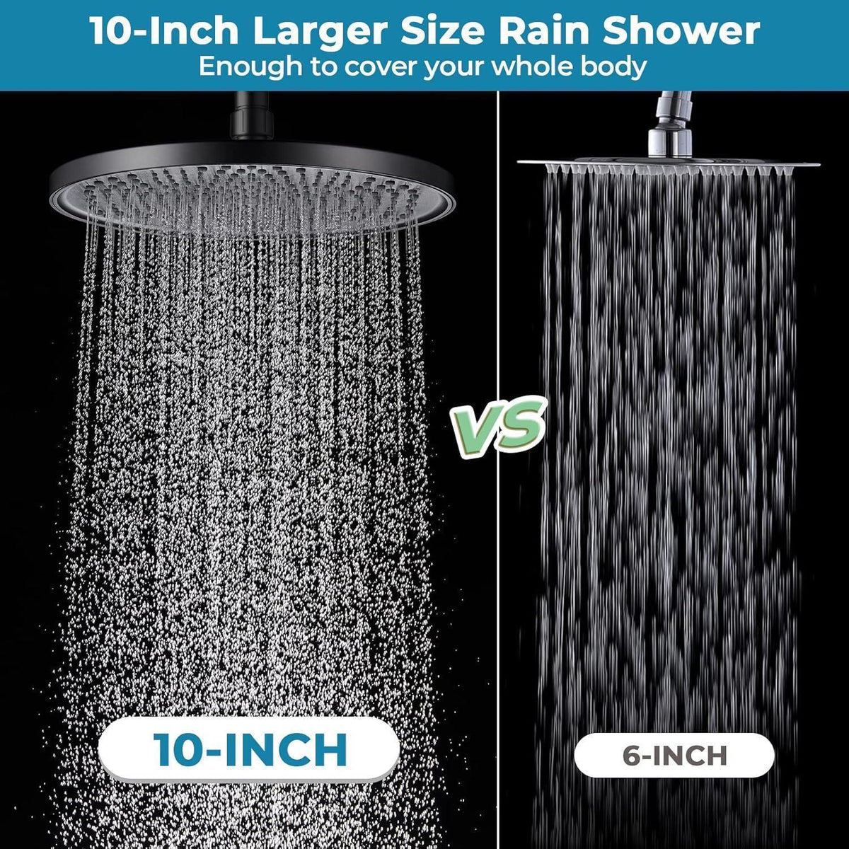 Regendusche 26cm Schwarz – Wassersparende Duschbrause