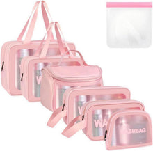 Transparente Kosmetiktasche Make up Tasche Reißverschluss 6er Set