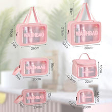 Transparente Kosmetiktasche Set 6PC Organizer PU-Leder PVC