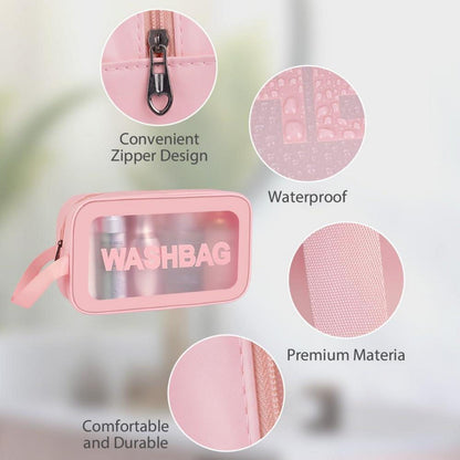 Transparente Kosmetiktasche Make up Tasche Reißverschluss 6er Set