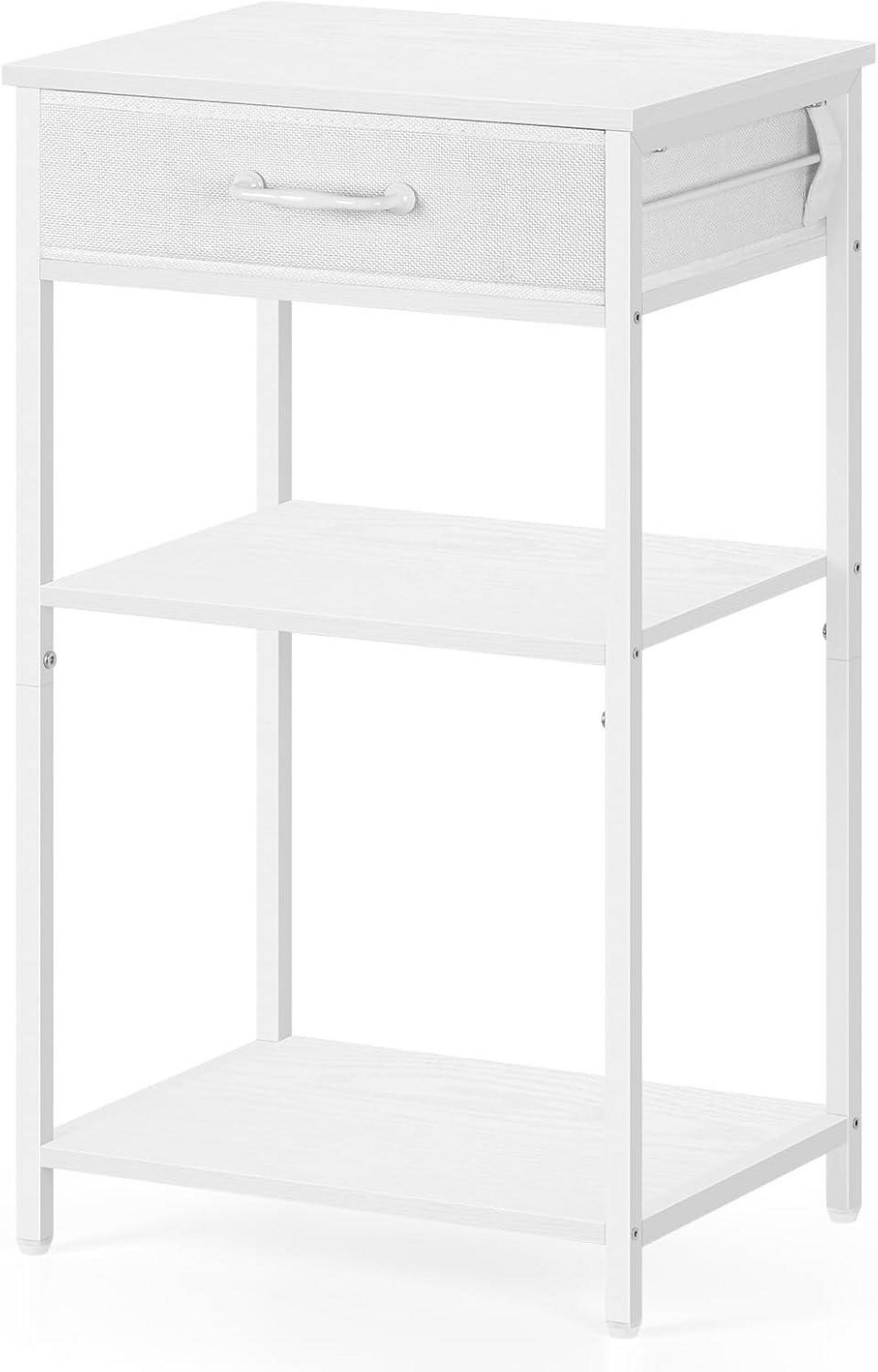 Druckerständer Weiß 3-Stufig Multifunktional Schublade Rollen Büro Regal