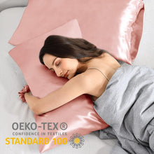 Vielit 2er Satin Kissenbezug 70x40 Rose Haargummis Pflege