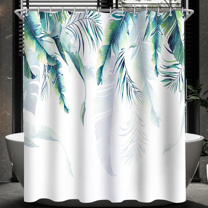 Duschvorhang Antischimmel Wasserdicht Blätter Grün 240x200cm