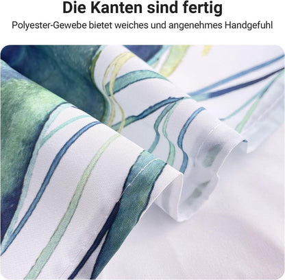 Duschvorhang 240x200cm Grün Blätter Wasserdicht Antischimmel 16 Ringe