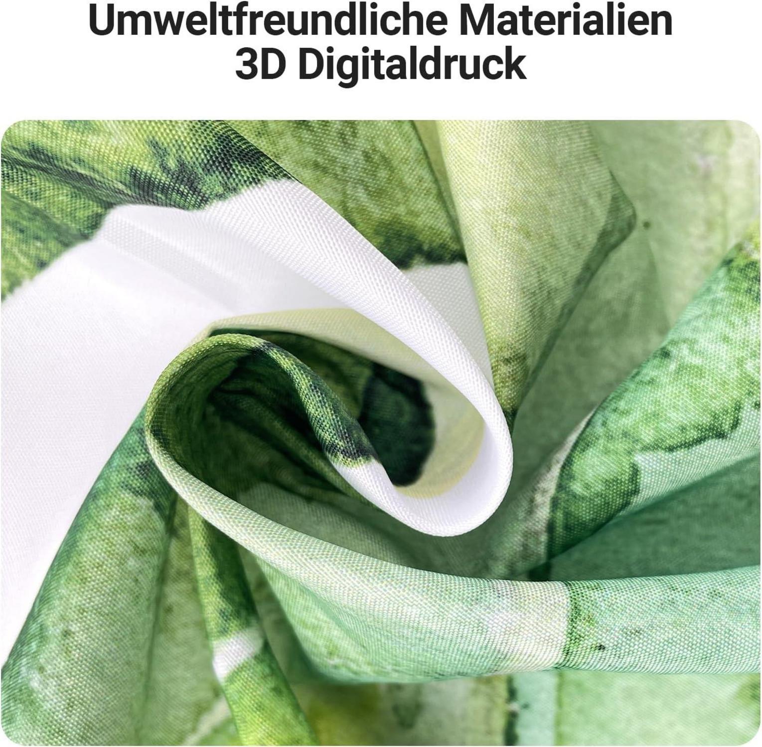 Duschvorhang Grün Blätter 100x200cm Beschwerter Saum Wasserdicht