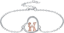 925 Silber Schwester Armband Damen Herz Anhänger Schmuck