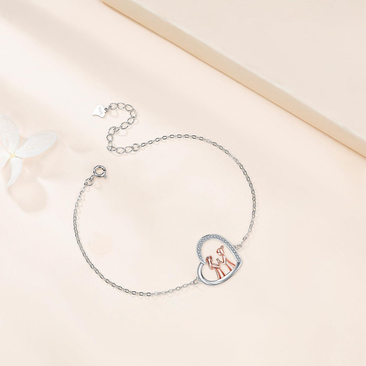 Silber 925 Damen Armband Herz Anhänger Schmuck Freundin Mutter Tochter