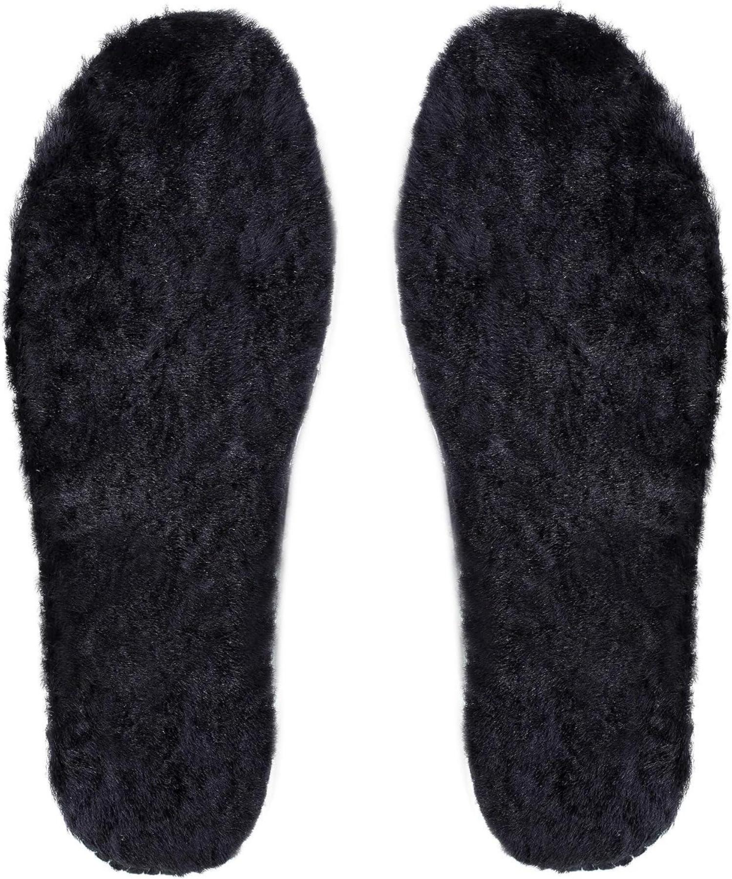 Lammfell Einlegesohlen Winter Schuheinlagen Schaffell Thermo Schwarz