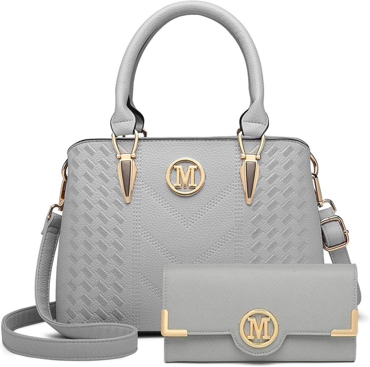 Miss Lulu Handtasche Damen Hellgrau Mittelgroß Henkeltasche