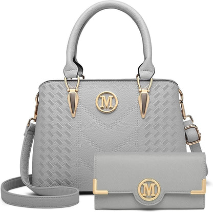 Miss Lulu Handtasche Damen Hellgrau Mittelgroß Henkeltasche